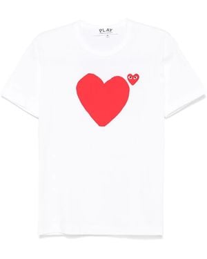 COMME DES GARÇONS PLAY Heart-Print Cotton T-Shirt - Red
