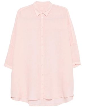 120% Lino Drop-Shoulder Top - Pink