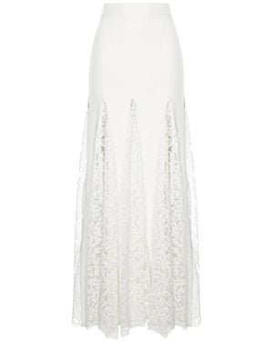 Hamza Snowflake V2 Lace-Insert Maxi Skirt - White