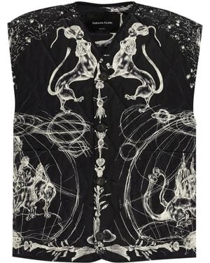 Fabiana Filippi Animal-Motifs Quilted Gilet - Black