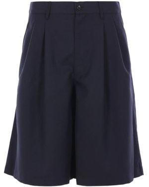 Comme des Garçons Pantalones cortos con pinzas - Azul