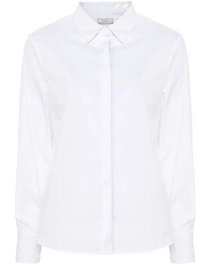 Peserico Camicia Con Paillettes - Bianco