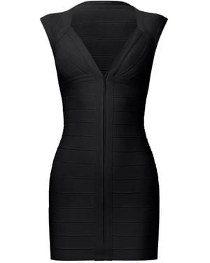 Hervé Léger Zip Sleeveless Dress - Black