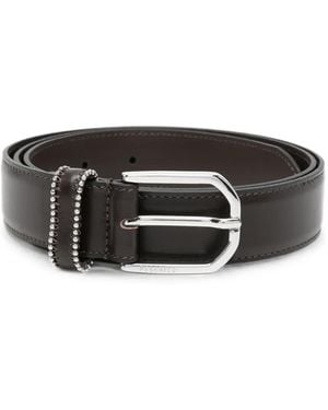 Peserico Bead-Embellished Leather Belt - Black