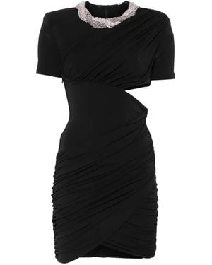 Amen Crystal-Embellished Cut-Out Dress - Black