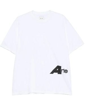Arte' Logo-Print Cotton T-Shirt - White