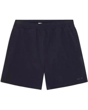 NN07 Holiday Logo-Embroidered Swim Shorts - Blue