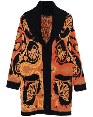 Etro フローラル カーディガン - オレンジ