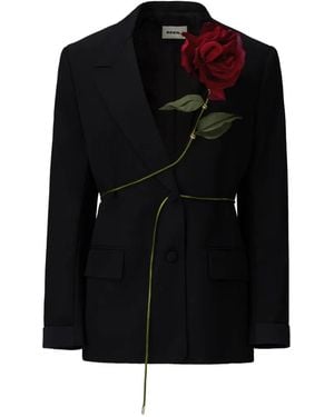 SEEN USERS Blazer Carnivorous Rose - Negro