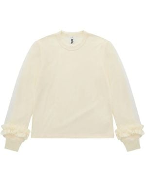 Noir Kei Ninomiya Ruffled-Sleeve Sweatshirt - Natural