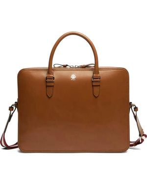 Bally Ray Leather Briefcase - Brown