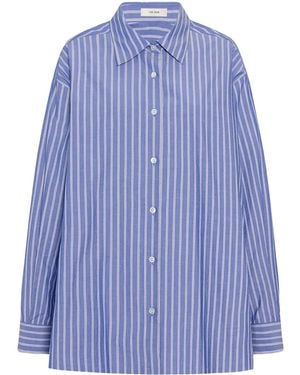 The Row Luka Striped Shirt - Blue