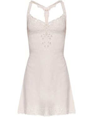 Cult Gaia Embroidered Lace-Trim Dress - Natural