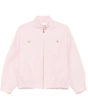 Maje Funnel-Neck Zip-Up Jacket - Pink