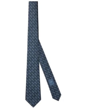 Gucci Horsebit Silk Patterned Tie - Blau