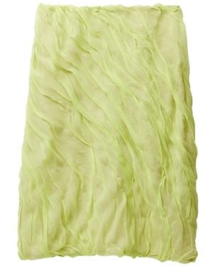 Versace Silk-Chiffon Draped Pencil Skirt - Green
