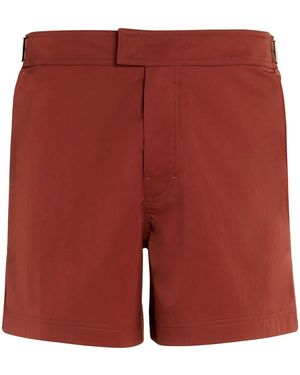 ZEGNA Buckle-Fastening Swim Shorts - Red