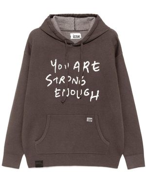 Izzue Embroidered Hoodie - Grey