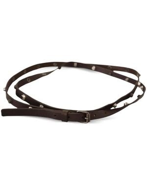 CoSTUME NATIONAL Ceinture En Cuir À Détails De Clous - Marron