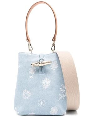 Longchamp Le Roseau Xs Bucket-Tas - Blauw