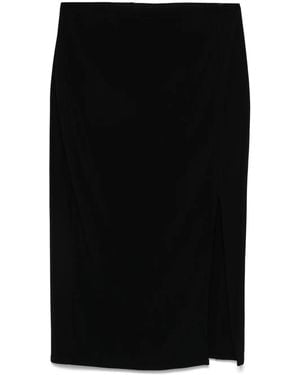 Jade Cropper Draped Midi Skirt - Black