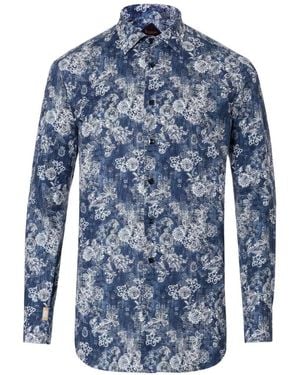 Billionaire Chemise À Fleurs - Blue