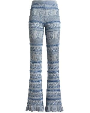 Etro Fit-And-Flare Crocheted Trousers - Blue