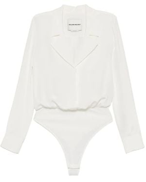 Roland Mouret Long-Sleeve Bodysuit - White
