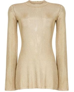 SER.O.YA Ines Oberteil Im Metallic-Look - Natur
