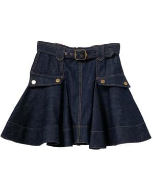Zimmermann Denim Mini Skirt - Blue