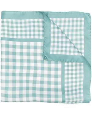 Woolrich Gingham Silk Scarf - Blue