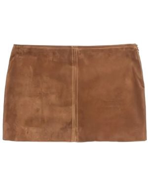 Aniye By Janis Suede Mini Skirt - Brown