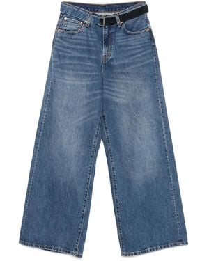 Sacai ベルテッド ストレートジーンズ - ブルー