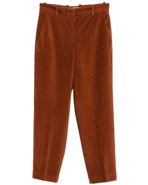 Circolo 1901 Corduroy-Effect Tapered Pants - Brown
