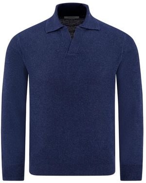 Gran Sasso Polo-Collar Jumper - Blue