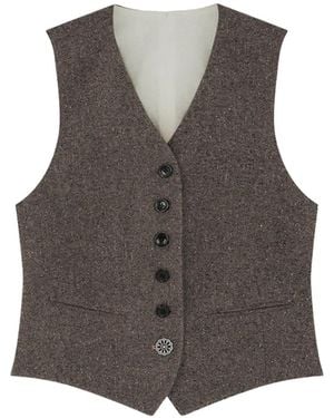 Fortela Demi Single-Breasted Vest - Gray