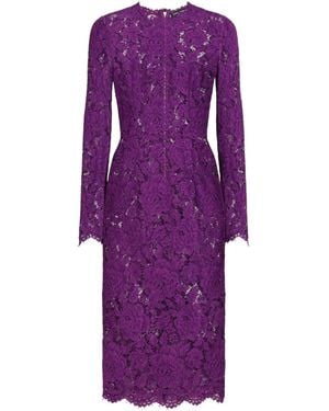 Dolce & Gabbana Dg Lace Midi Dress in Black | Lyst Dolce & Gabbana Dg Lace Midi Dress in Black | Lyst