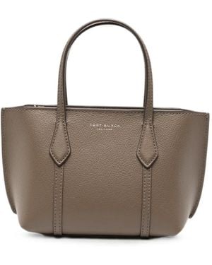 Tory Burch Mini Perry Pebbled Leather Tote Bag - Brown