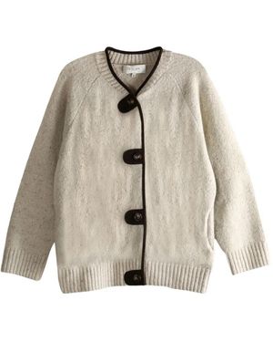 Atelier New York Button Trim Cardigan - Natural