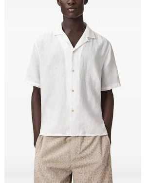 AllSaints Sepal Short-Sleeve Linen Shirt - White