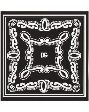 Dolce & Gabbana Bedrucktes Seiden-Bandana - Schwarz