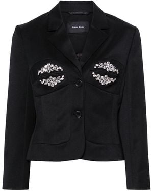 Simone Rocha Crystal-Embellished Blazer - Black