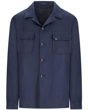 Tagliatore Flap-Pocket Button-Up Shirt Jacket - Blue