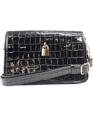 Madison Maison Moc Croc Crossbody Bag - Black