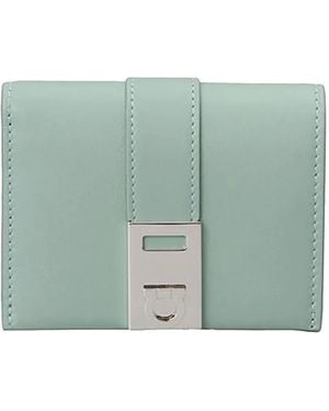 Ferragamo Gancini-Plaque Leather Wallet - Green