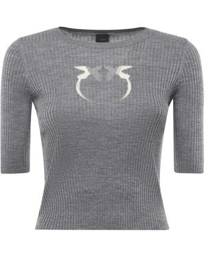 Pinko Logo-embellishment T-shirt - Grey