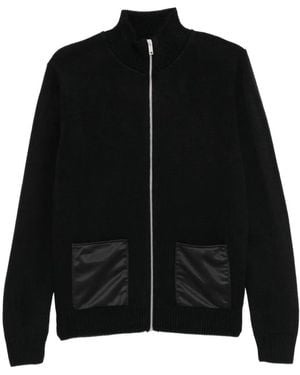 Les Hommes Cardigan Mit Reißverschluss - Schwarz