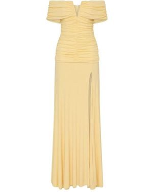 Rebecca Vallance Zaley Off The Shoulder Maxi Dress - Metallic