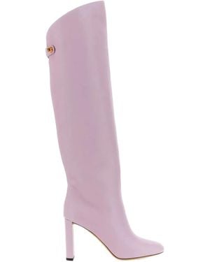 Maison Skorpios 90Mm Adriana Leather Boots - Pink