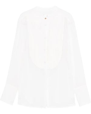 Trame Auree Pleated-Panel Shirt - White